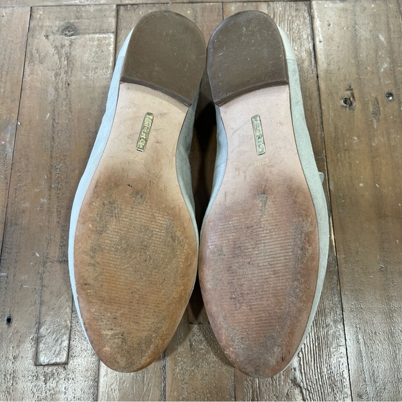 Louise Et Cie Tan Suede Leather Tie Almond Toe Loafer Flats 8 Old Money Preppy - Picture 11 of 13
